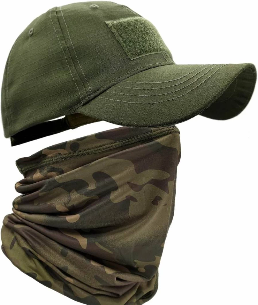 HOPSOOKEN Camo Tactical Hat for Men - Cooling UV Protection Military Cap for Hunting, Hiking & Outdoor Activities