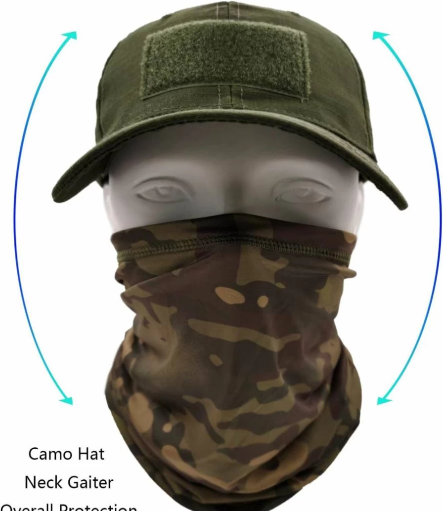HOPSOOKEN Camo Tactical Hat for Men - Cooling UV Protection Military Cap for Hunting, Hiking & Outdoor Activities