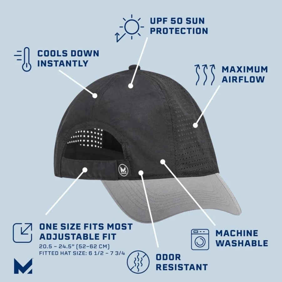 Amazon Apex Cooling Baseball Cap - Lightweight Adjustable Unisex Hat with UPF 50 Sun Protection & 2-Hour Cooling Technology
