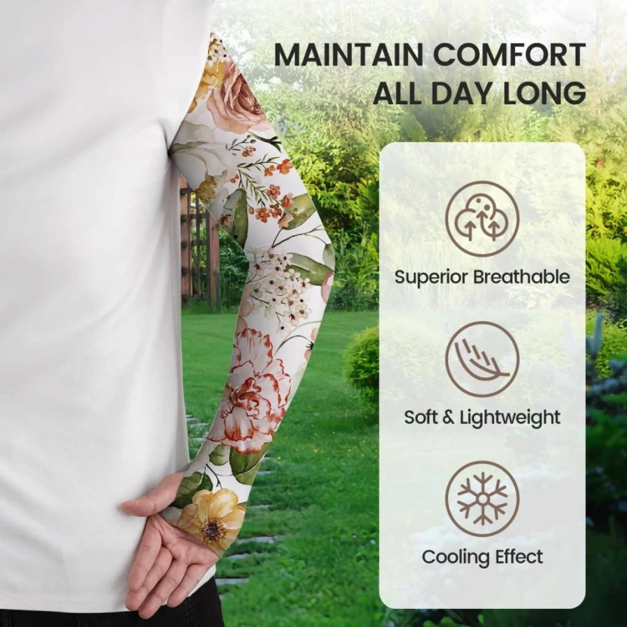 YPHCDO Gardening Sleeves for Women & Men – Sun Protection, Cooling, Thorn Proof Arm Sleeves with Thumb Hole for Farming & Outdoor Work