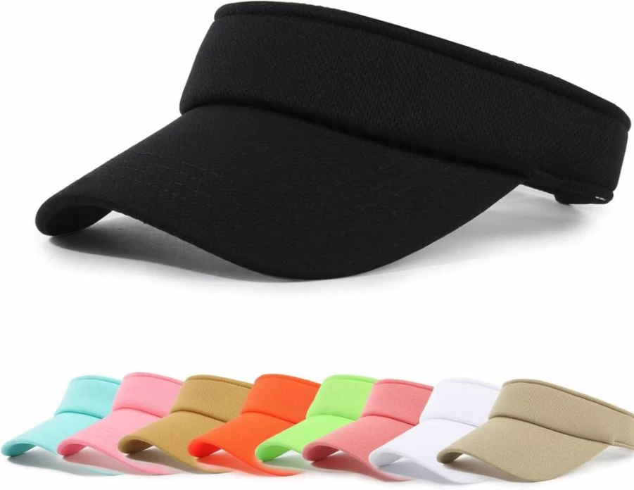 NTLWKR Adjustable Sun Visor Hat for Men & Women - Breathable Outdoor Sports Cap with Velcro Strap for Running, Golf, Hiking