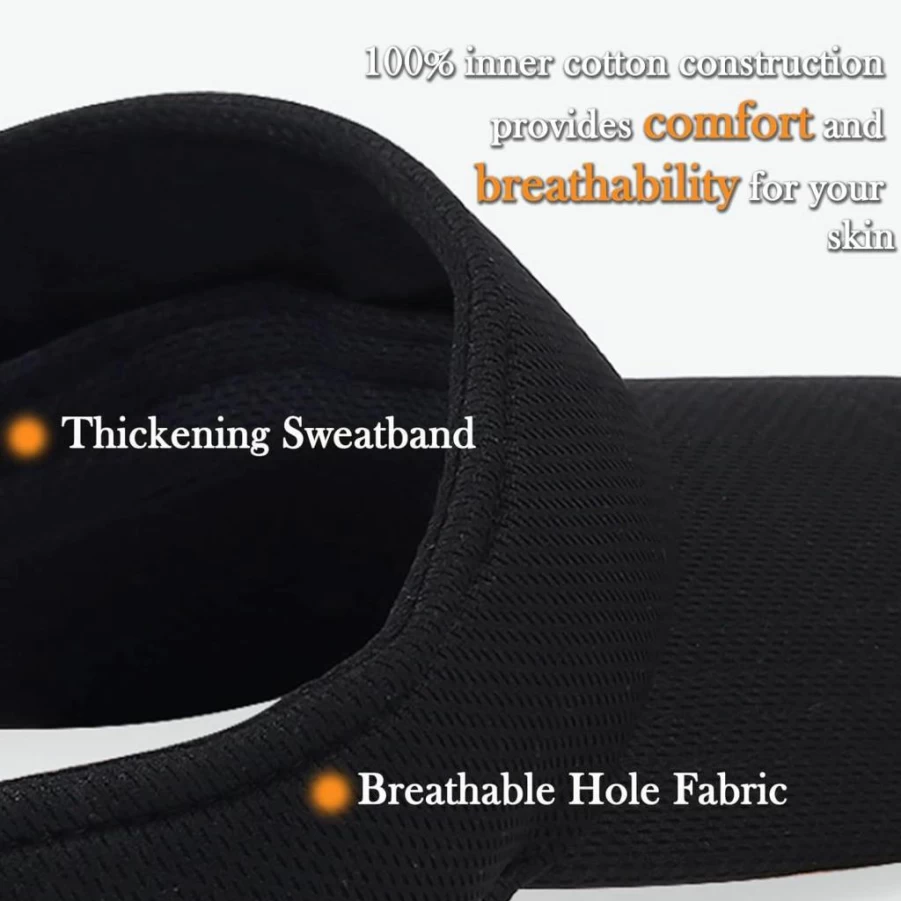 NTLWKR Adjustable Sun Visor Hat for Men & Women - Breathable Outdoor Sports Cap with Velcro Strap for Running, Golf, Hiking