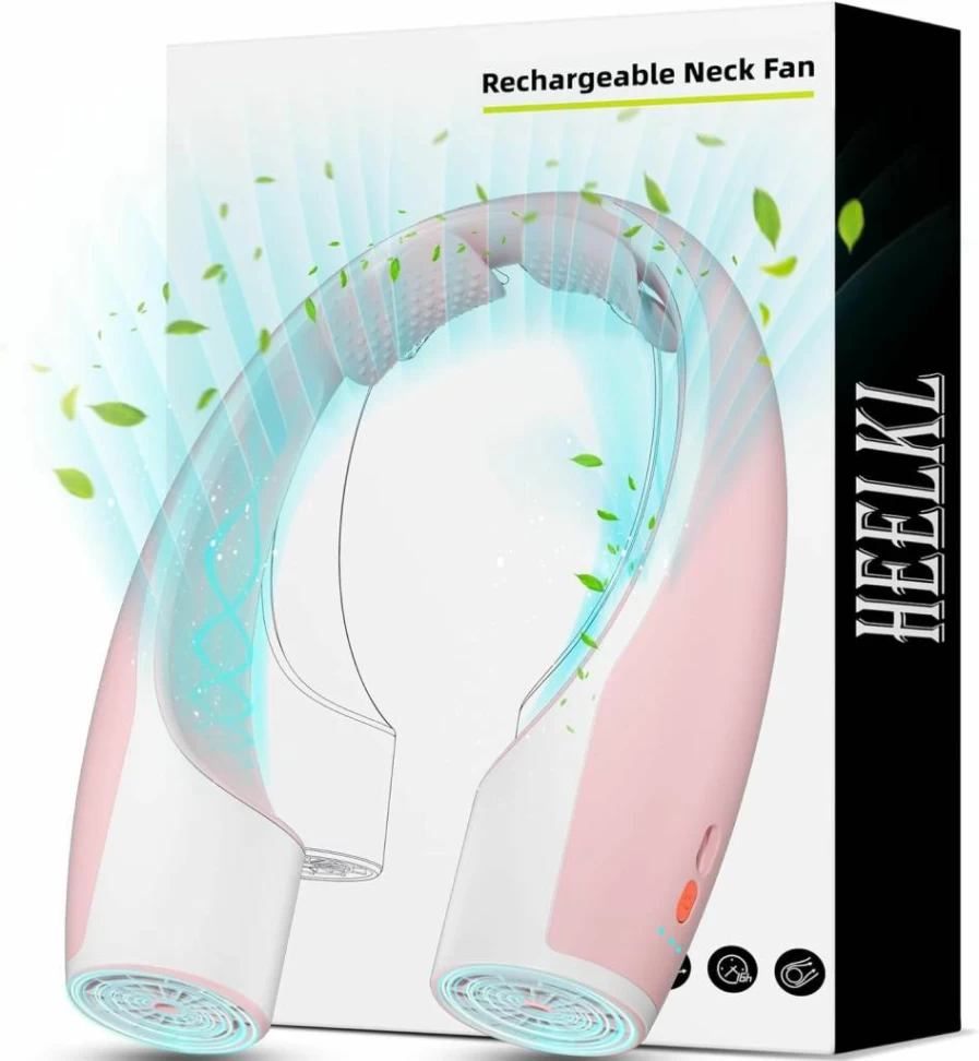 Heelkl AI Neck Fan - 4000mAh Rechargeable, 4-Speed Adjustable, Ultra-Quiet Wearable Fan for Home, Office, Travel & Outdoor Cooling
