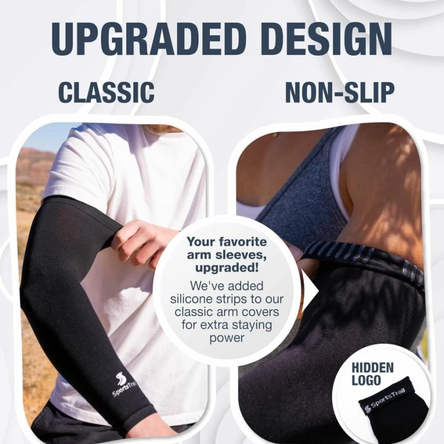 SportsTrail Cooling UV Protection Arm Sleeves - Breathable Sun sleeves for Men, Women & Youth - Athletic Compression Arm Covers for Running, Cycling & Outdoor Sports