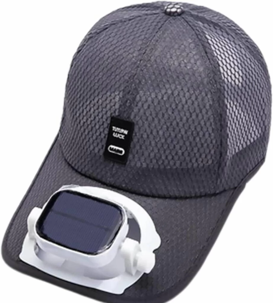 Byrotson Solar Powered Men's Sun Hat – UV Protection Wide Brim Baseball Cap with Built-in Fan & USB Charging for Beach, Summer Outdoor Activities