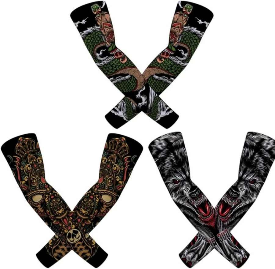Red Plume UPF 50+ Unisex Cooling Arm Sleeves – Sun Protection for Golf, Running & Sports | Tattoo Cover Compression Sleeves
