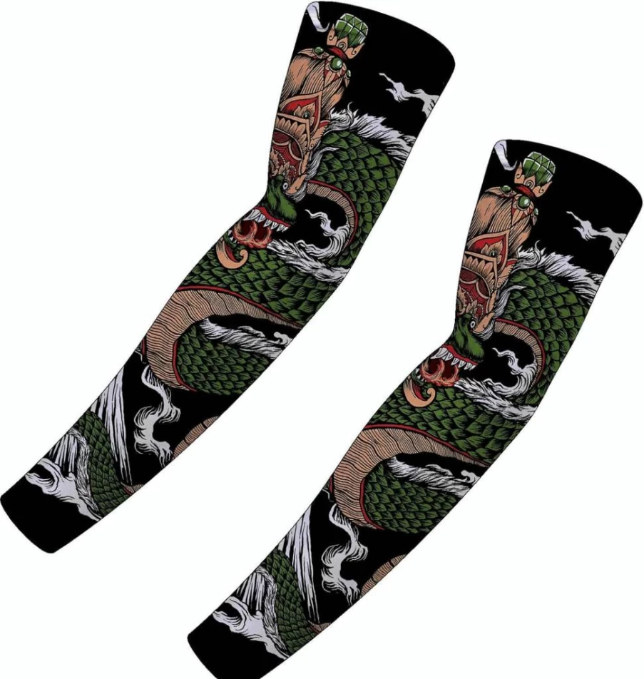 Red Plume UPF 50+ Unisex Cooling Arm Sleeves – Sun Protection for Golf, Running & Sports | Tattoo Cover Compression Sleeves