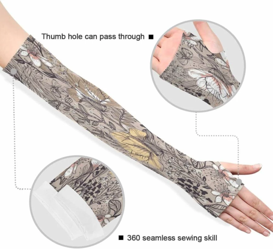Kigai Cooling Sun Protection Arm Sleeves for Gardening & Sports - UV Compression Sleeves with Thumb Hole for Men & Women