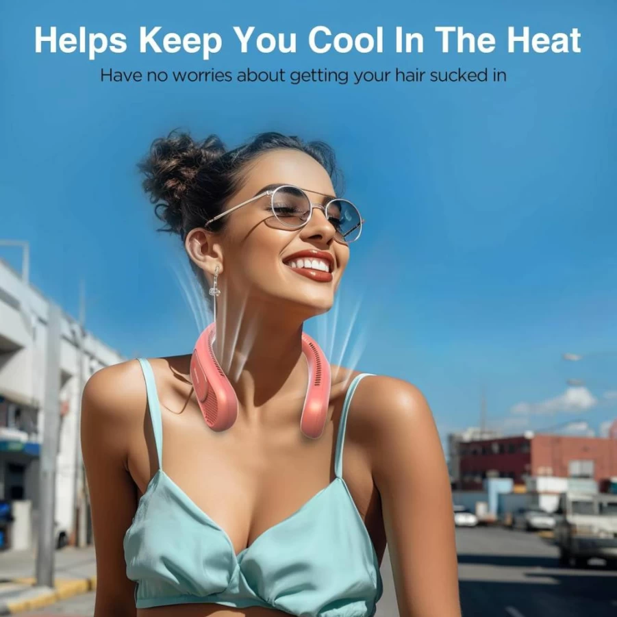 Hotsales Bladeless Neck Fan - 6000mAh Rechargeable, Hands-Free Wearable Personal Fan with 3 Speed Settings, USB Portable Cooling Fan for Men, Women, Travel, Outdoor Activities