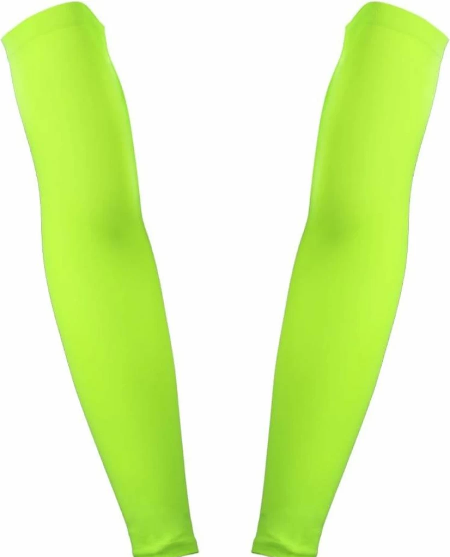 Elixir Golf UV Protection Arm Cooling Sleeves - 1 Pair Compression Sun Sleeves for Men & Women, Neon Green, Breathable & Moisture-Wicking