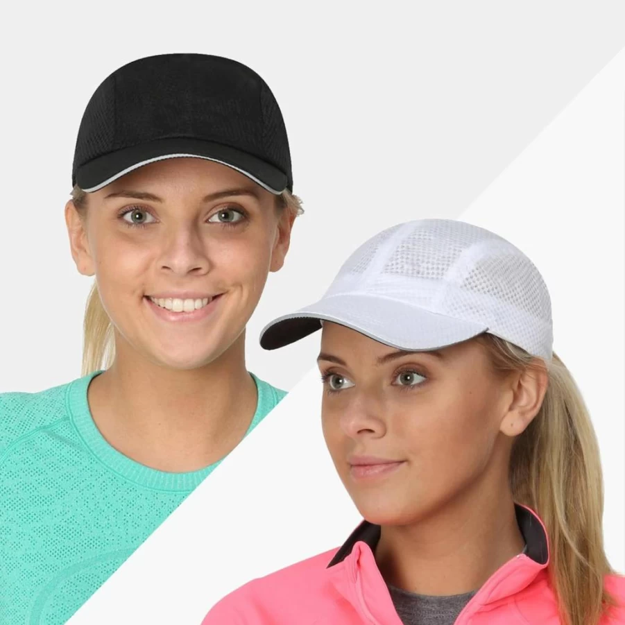 TrailHeads Women's Lightweight Running Cap - Quick Drying Mesh Sports Hat with Reflective Trim for Race Day Performance
