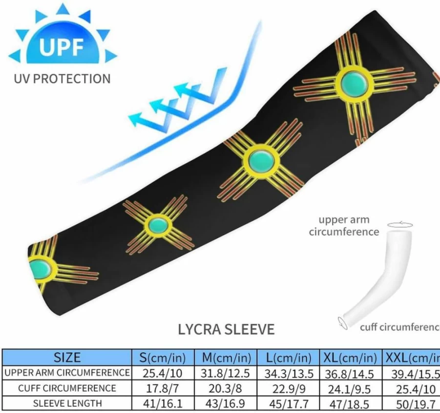 Generic Cooling Arm Sleeves UV Protection Compression Sleeves for Men & Women - Golf Sports Sun Protection UPF 50+ (Pueblo New Mexico Inspired Design)