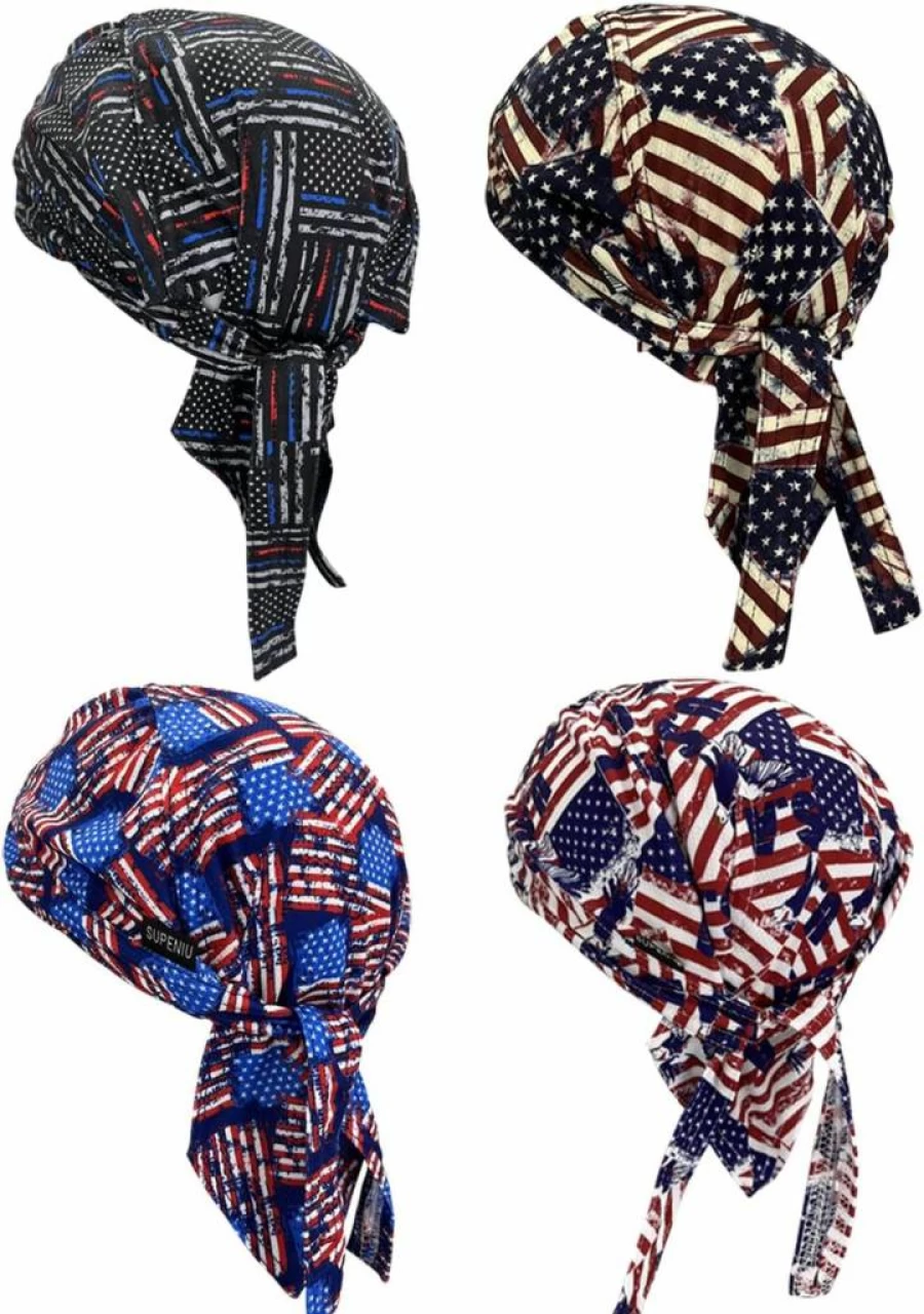 Supeniu Doo Rag Beanie & Skull Cap for Men & Women - Motorcycle Bandana, Cycling Helmet Liner, Dew Rag Headwrap