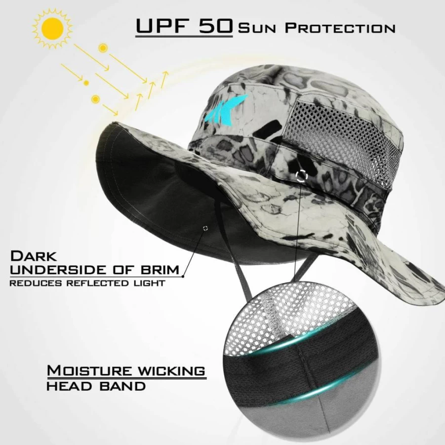 KastKing Sol Armis UPF 50+ Sun Hat for Fishing, Hiking, Beach & Water Sports - Lightweight Boonie Cap for Sun Protection