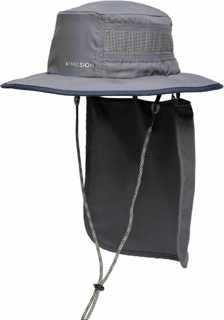 MISSION Cooling Convertible Bucket Hat - UPF 50 Sun Protection, Lightweight & Durable, Removable Nape, Machine Washable, Iron Gate Design