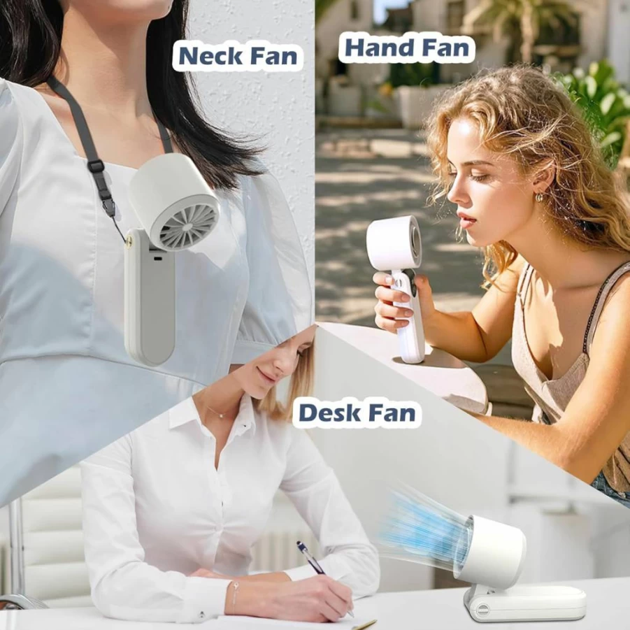 BCFHYK Portable Handheld Fan - 5000mAh Rechargeable 3-in-1 Personal Cooling Fan with 100 Speeds, 12H Runtime, Foldable Design for Travel, Office, Home Use - Ideal Gift for Men & Women