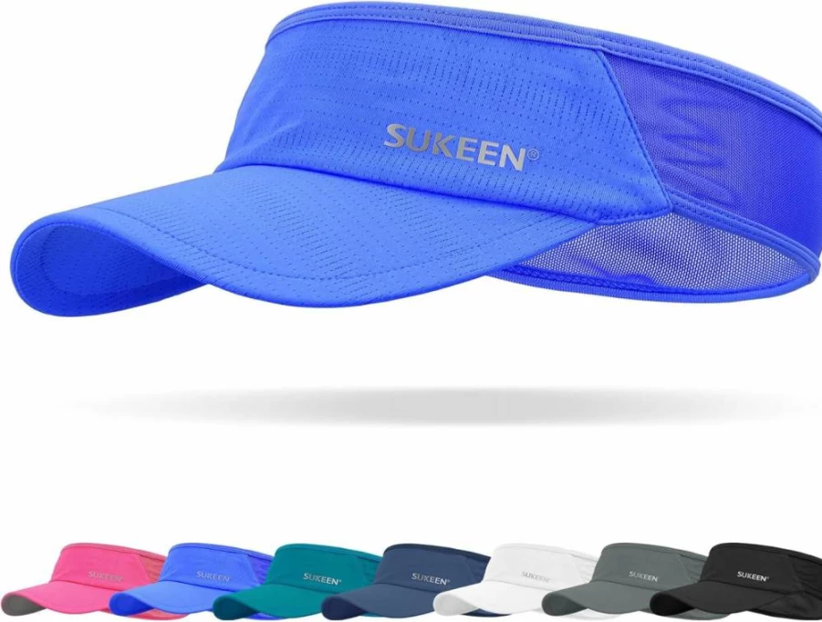 Sukeen Lightweight Stretchy Sports Sun Visor Hat for Men & Women - Packable Cooling Running, Tennis, Golf Cap