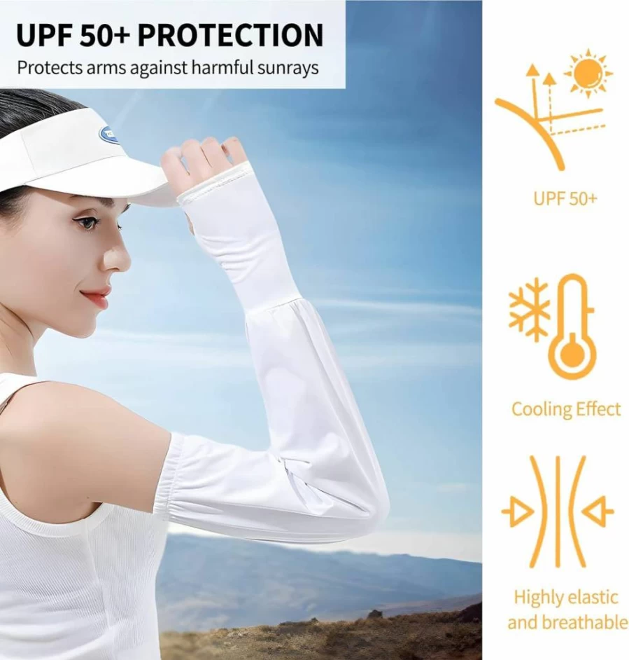 Homelove UPF 50+ Cooling UV Sun Protection Arm Sleeves for Men & Women – Breathable Athletic Sports Sleeves for Golf, Football, Running & Outdoor Activities