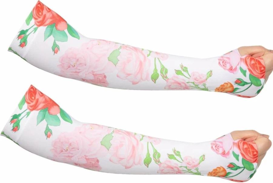 ARCLIBER Women's Gardening Arm Sleeves with Thumb Holes - UV Protection Cooling Sun Sleeves for Outdoor Work