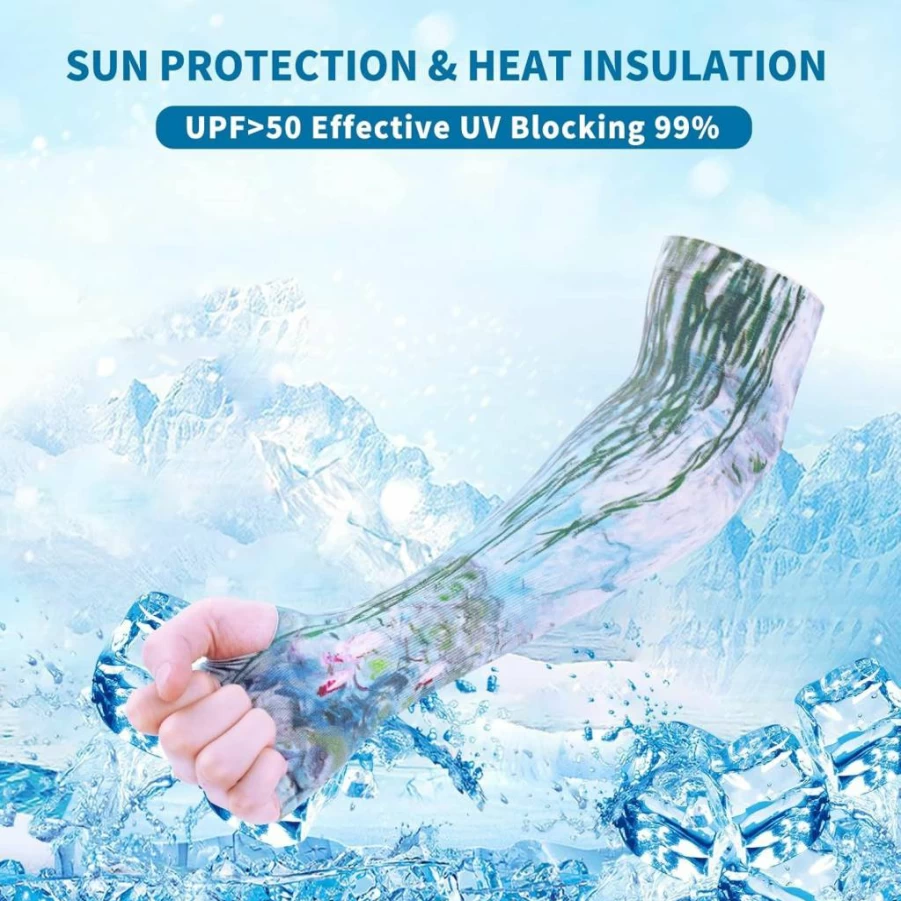 ZITU ISCHYROS Sun Protective Arm Sleeves for Gardening - Cooling UV Protection with Thumb Holes for Women & Men