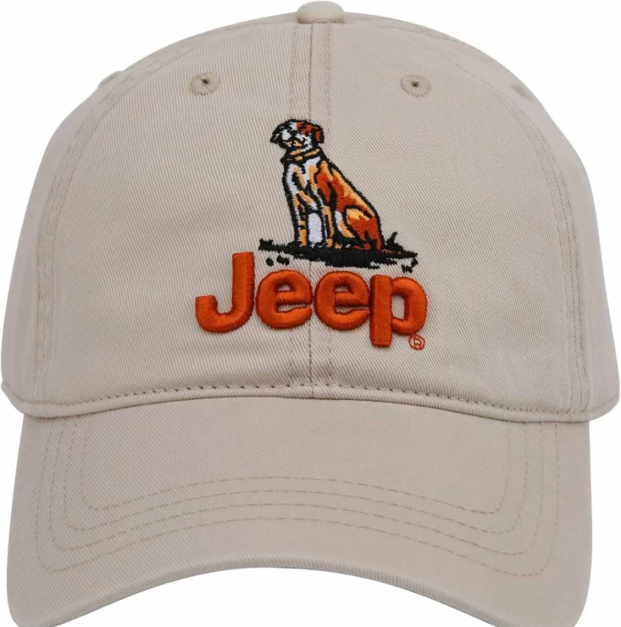 Jeep Vintage Classic Washed Cotton Hat with Retro Dog Logo - Original DSC Design for Men & Women