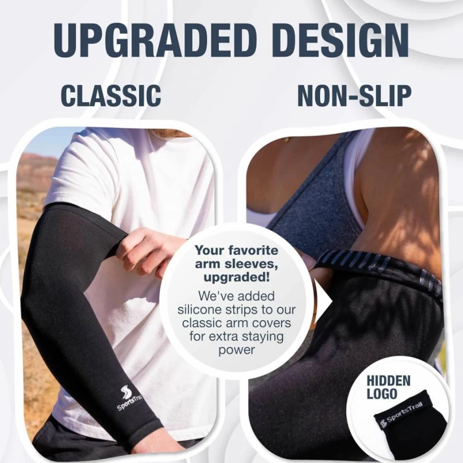 SportsTrail Cooling UV Protection Arm Sleeves - Breathable Sun sleeves for Men, Women & Youth - Athletic Compression Arm Covers for Running, Cycling & Outdoor Sports