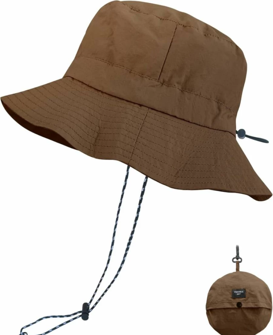 PFFY Quick-Dry Waterproof Packable Bucket Hat for Women & Men – Adjustable Chin Strap Sun Hat for Outdoor Activities