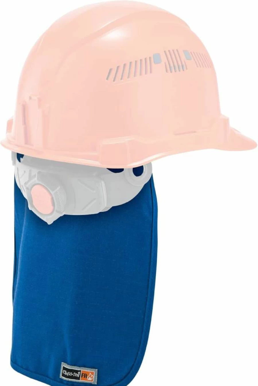 Ergodyne 6717Fr Fire Resistant Cooling Neck Shade for Hard Hats - Blue UV Protection & Heat Relief