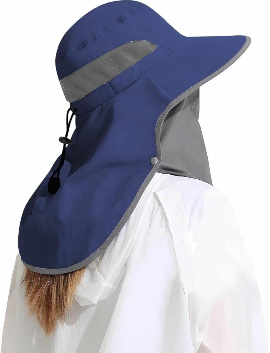 DOCVIT UPF 50+ Sun Hat for Men & Women - Detachable Neck Flap, Wide Brim UV Protection Outdoor Fishing Hat