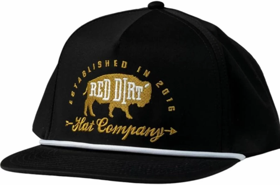 Red Dirt Hat Company Buffalo Snapback Adjustable Hat - Vintage Patch Trucker Cap for Men & Women