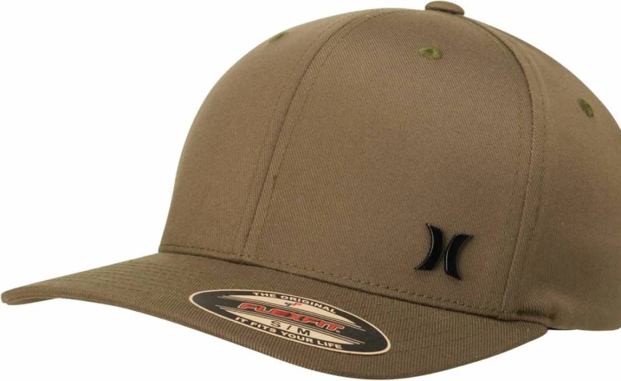 Hurley Men's Fitted Baseball Cap - Stretchable 6-Panel Design with Curved Bill for Breathable Comfort