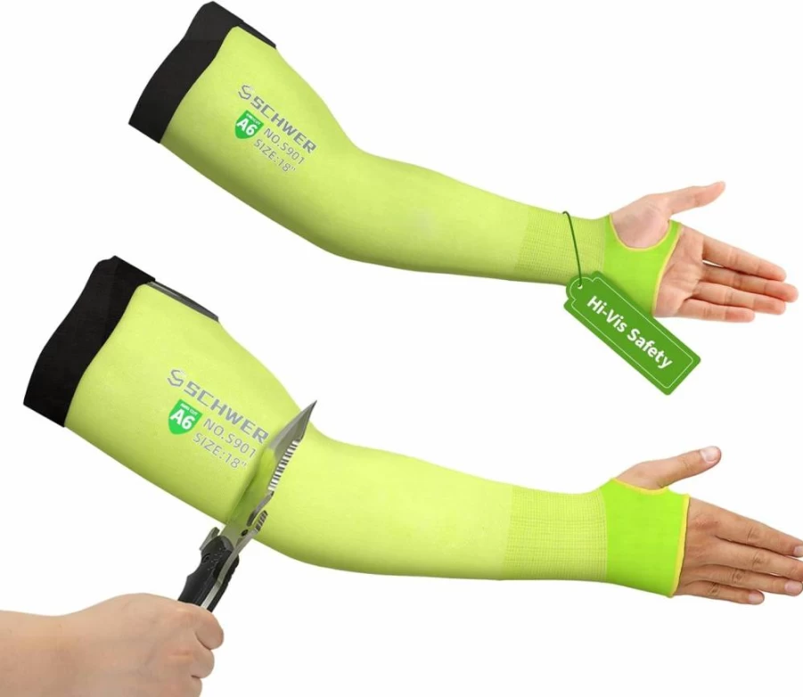 Schwer S903 Cut Resistant Arm Sleeves ANSI A6 Rated, UPF50+ UV Protection, Lightweight & Breathable for Men & Women, Gardening, Farming, High-Risk Work