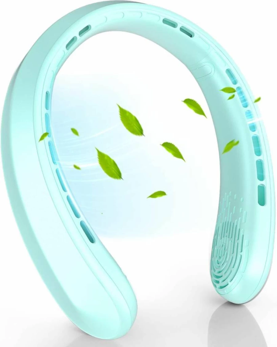 Nhpoi Bladeless Neck Fan with 5200mAh USB Rechargeable Battery, 3 Speed Ultra Quiet Wearable Personal Fan for Travel, Gym & Office - Hands-Free Cooling for Men & Women