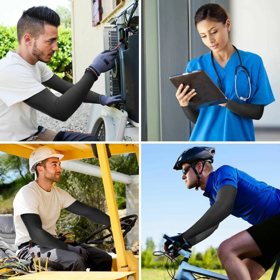 Newbyinn UV Protection Arm Sleeves for Men & Women - Cooling Sun Sleeve Cover with Mid-Compression, Tattoo Shield, Lightweight & Breathable for Outdoor Sports