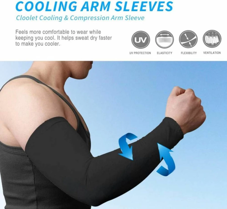 Eutuxia UV Protection Cooling Compression Arm Sleeves for Men & Women - Breathable Sports Sun Sleeves for Outdoor Activities
