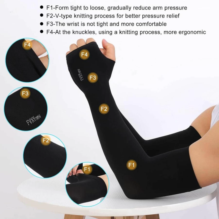 FVXYNNV 6 Pairs UV Protection Cooling Arm Sleeves for Men & Women - UPF50+ Sunblock for Golf, Cycling, Running, Fishing, Gardening, and Outdoor Sports