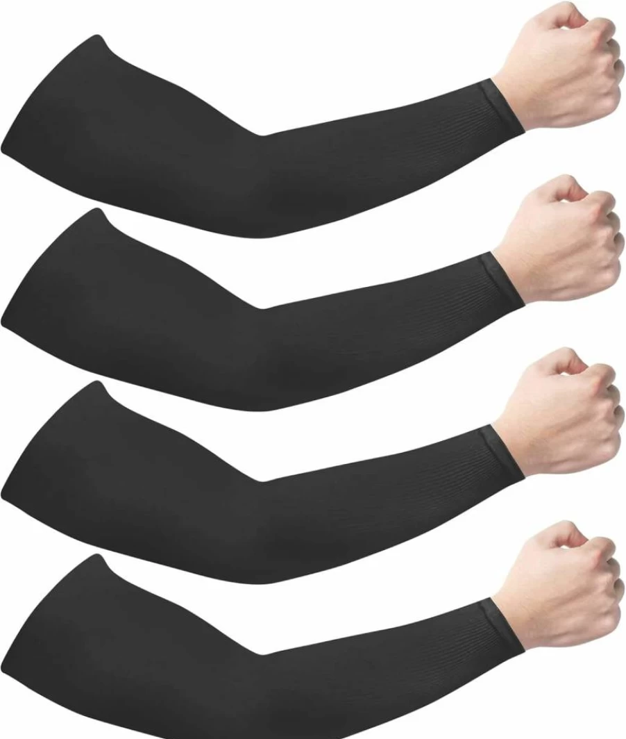 HOYDATE UV Sun Protection Arm Sleeves for Men & Women - Cooling Ice Silk Compression Sports Sleeves (Size L-XL)