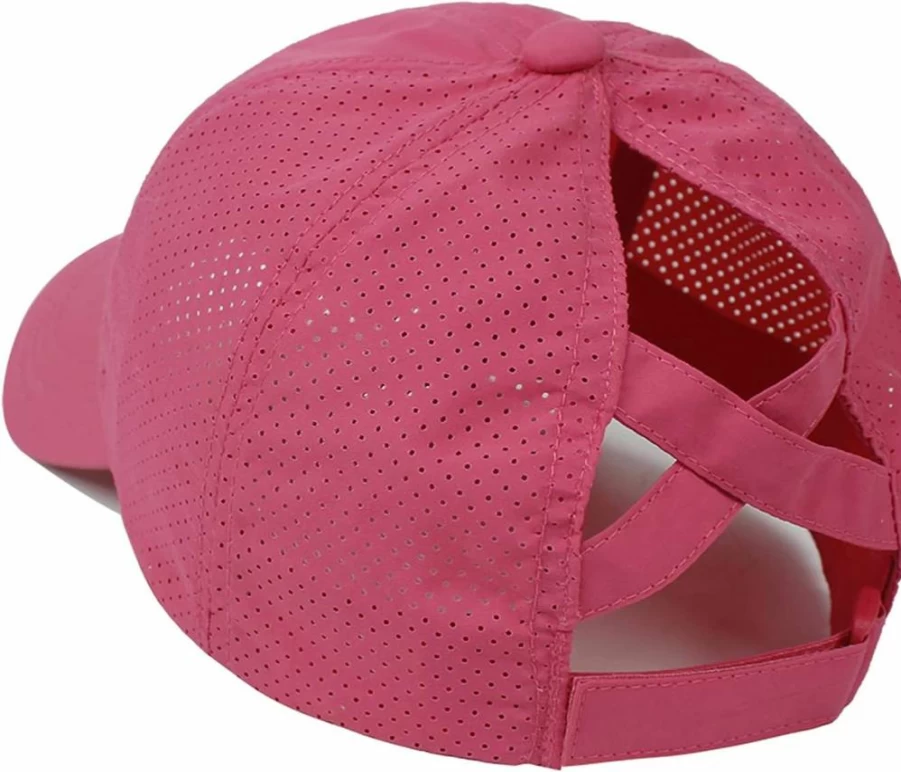 HGGE Women's Criss Cross Ponytail Baseball Cap Adjustable High Bun Hat Quick Dry Sporty Hair Accessory for Running Yoga Outdoor
