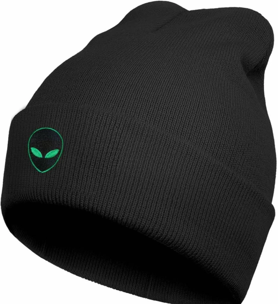 Ztuhjvy Black Unisex Graphic Beanie - Cool Winter Hat for Men & Women