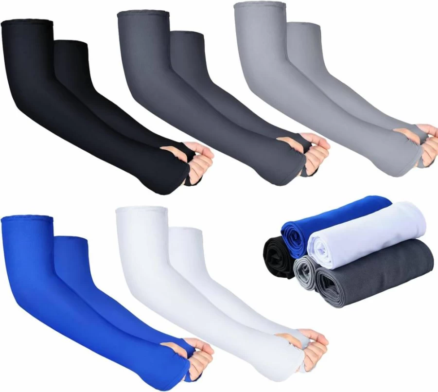 Amazon Unisex UV Protection Arm Sleeves - 10 Pairs Cooling Ice Silk Sun sleeves for Outdoor Activities & Driving