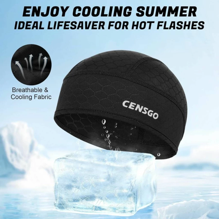 CENSGO Skull Cap for Men & Women - Breathable Cycling Helmet Liner, Moisture Wicking Running Head Cover, Lightweight Cooling Beanie for Sports & Outdoor Activities
