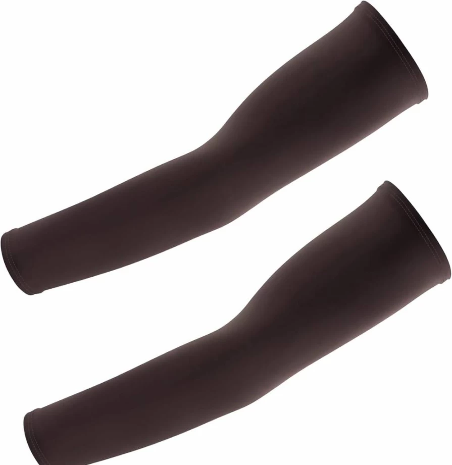 Cooling UV Protection Arm Sleeves for Men & Women - Compression Sun sleeves for Running, Cycling, Golf, Outdoor Sports & Tattoo Cover - Brown