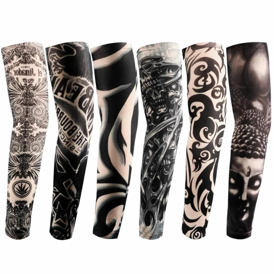YARIEW 6Pcs Fake Tattoo Arm Sleeves for Men & Women - Sun Protection Temporary Tattoo Cover Sleeves Set 1