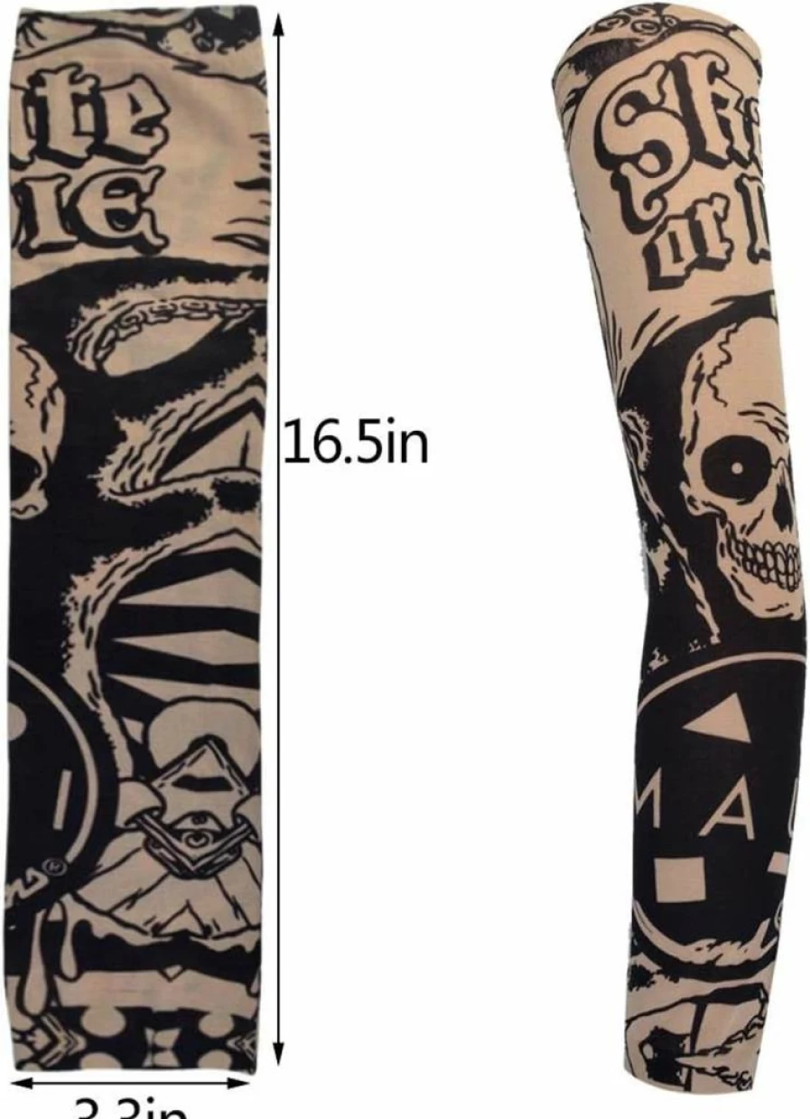 HOVEOX 20-Pack Fake Tattoo Arm Sleeves – Temporary Tattoo Cover UV Sun Protection Sleeves for Men & Women