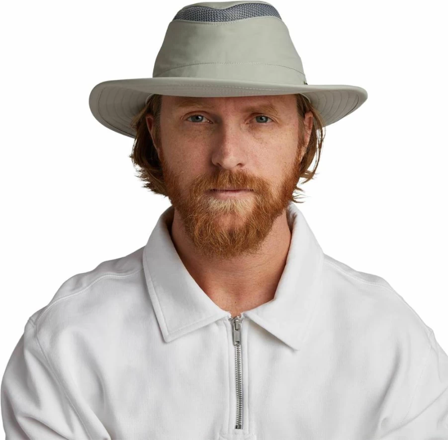 Tilley LTM6 Airflo Recycled Brim Hat for Men - Rockface Grey, Size 7.25 US, Sun Protection Outdoor Cap