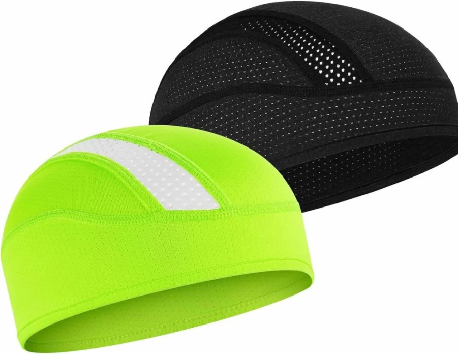 MELASA Skull Cap Helmet Liner - Cooling Mesh Beanie for Cycling & Running, Lightweight Breathable Hat for Men & Women, Fits Under Bike & Sports Helmets