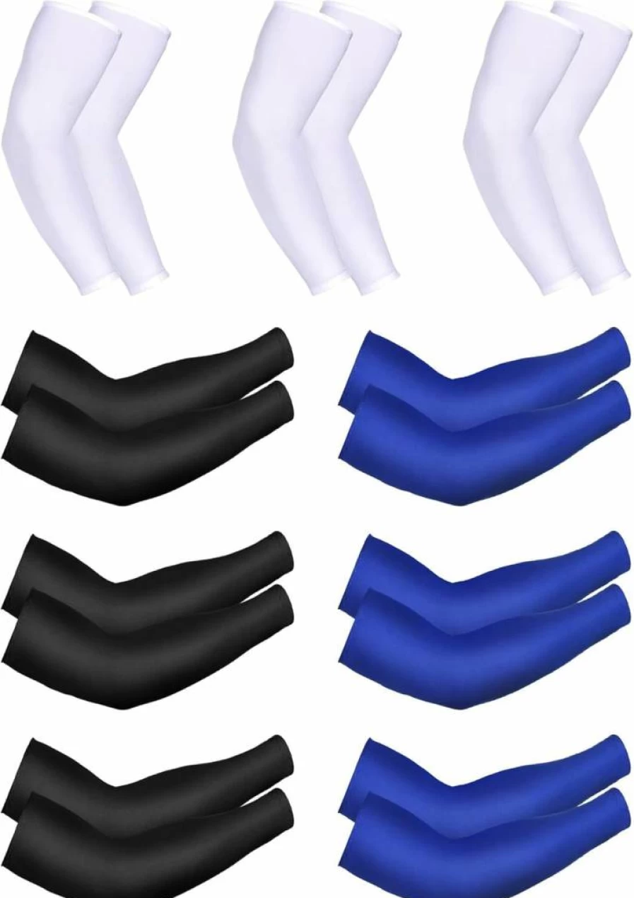 Bememo Unisex Cooling UV Protection Arm Sleeves - 9 Pairs Ice Silk Sun Sleeves for Men & Women