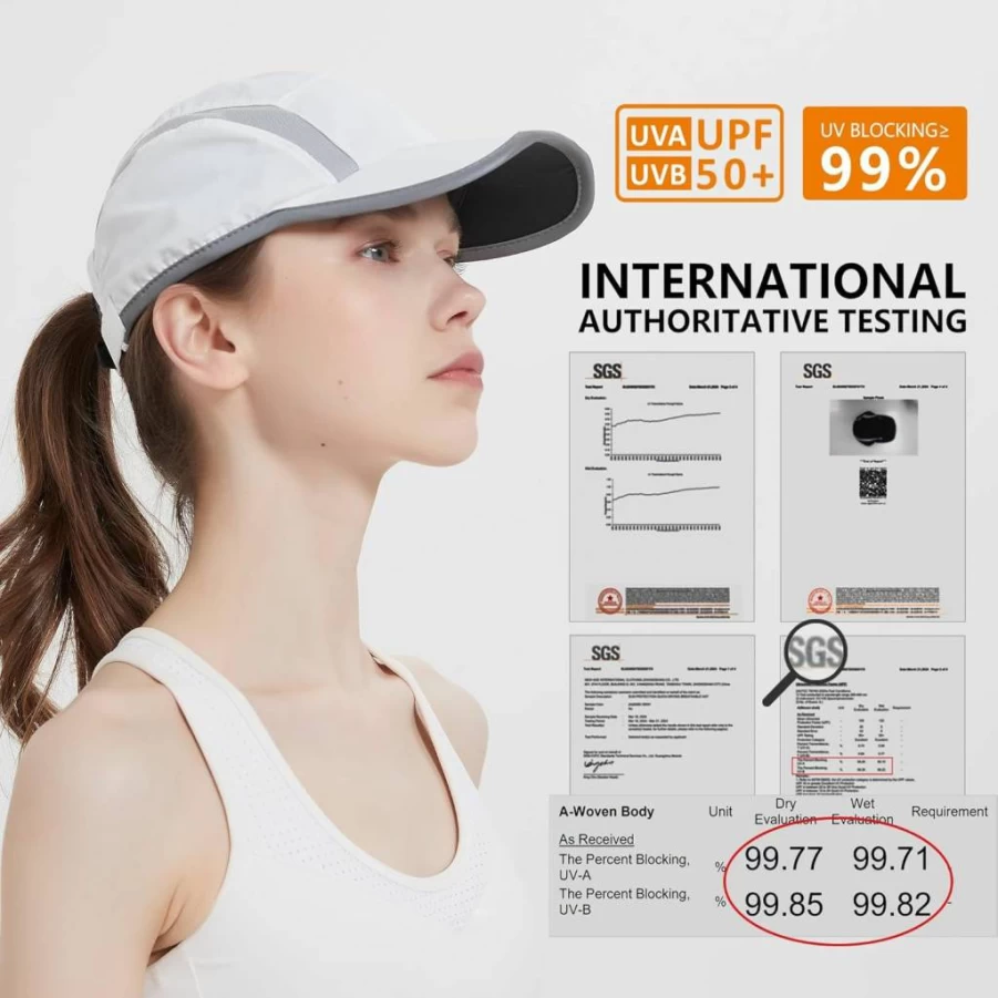 GADIEMKENSD Reflective UPF 50+ Sun Hat for Men & Women - Lightweight Foldable Outdoor Sports Cap for Hiking, Running, and Cycling