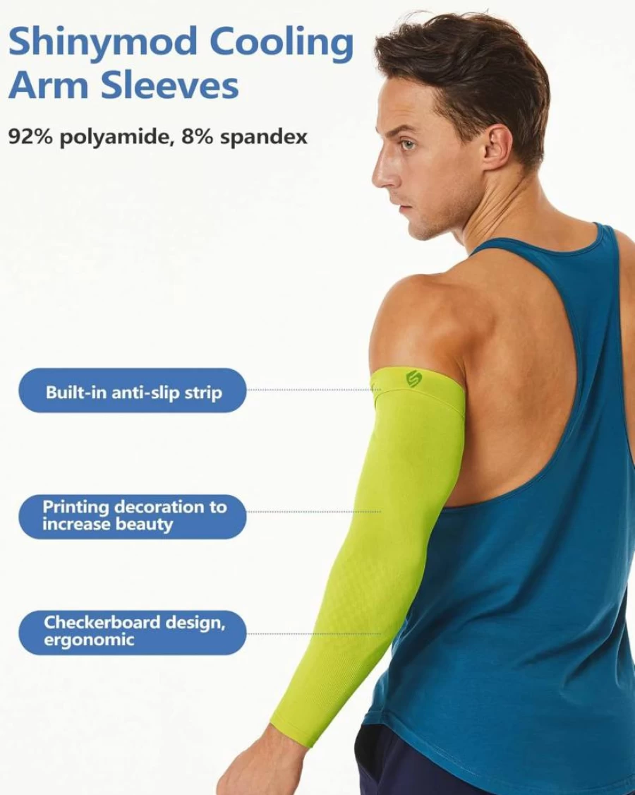 Shinymode Compression Arm Sleeves for Men & Women – Cooling Sports Sleeves for Sun Protection & Performance