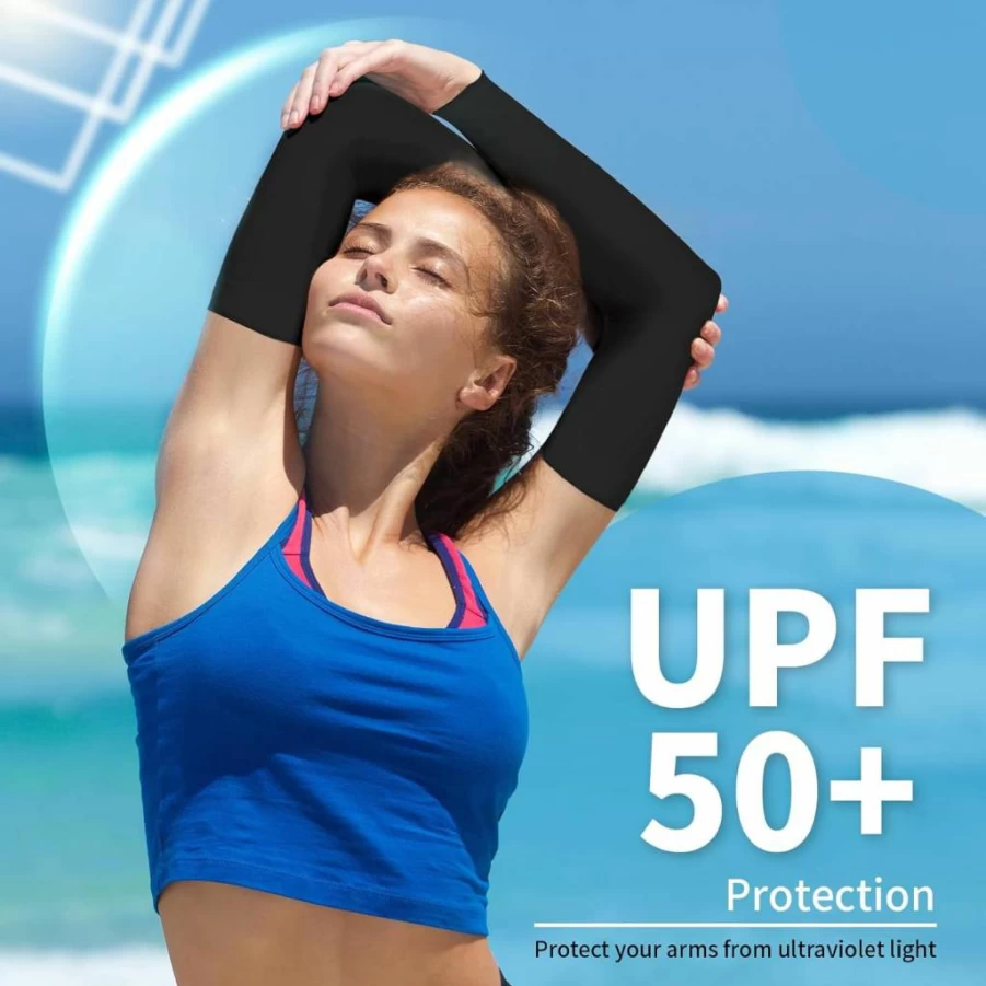 YESLIFE UPF 50 Sun Protection Arm Sleeves for Men & Women - Cooling UV Sports Sleeves for Outdoor Activities